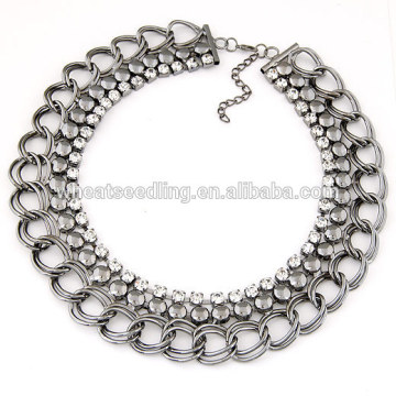 Silver temperament short chain metal necklace